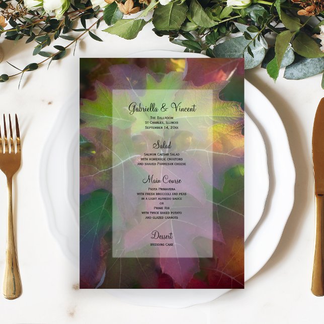 Menu Mariage de automne Oak Leaf Hydrangea (Fall in Love with this natural woodsy Autumn Wedding or Shower Menu.)