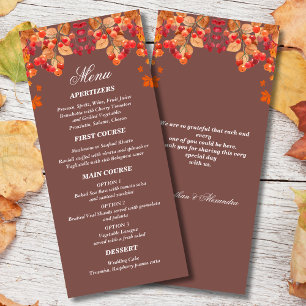 Menu Mariage de automne Rustique Automne
