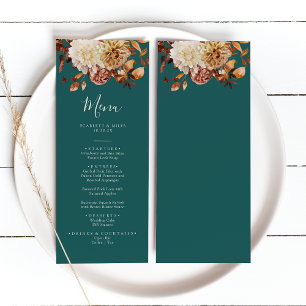 Menu Mariage de automne turquoise
