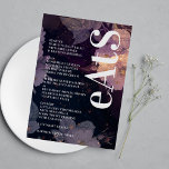 Menu Mariage de automne violet Monogramme moderne<br><div class="desc">Ce design fait partie d'une collection - n'hésitez pas à contacter pour toute question</div>