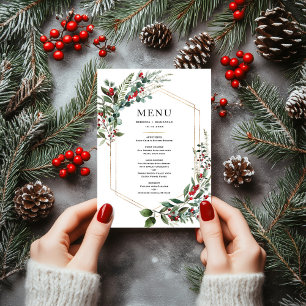 Menu Mariage de baies rouges de Noël et de verdure hive