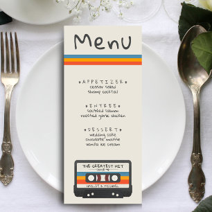 Menu Mariage de bande de la cassette vintage Retro le p