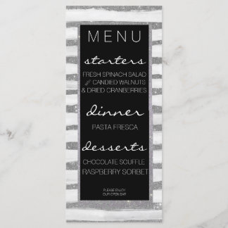 Menu Mariage de bande Shimmer Argent