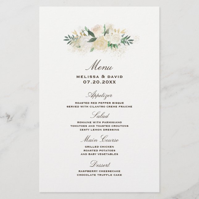 Menu Mariage de bois romantique (Devant)