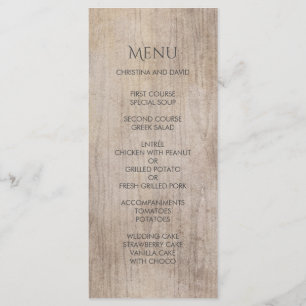 Menu Mariage de bois rustique