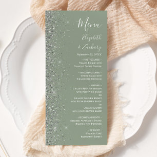Menu Mariage de bord de Parties scintillant argent mode