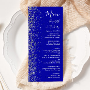 Menu Mariage de bord de Parties scintillant Royal Blue