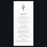 Menu Mariage de bouquet floral minimaliste moderne noir<br><div class="desc">Carte de menu mariage minimaliste personnalisable. Il dispose d'une ligne de bouquet florale moderne noire avec un motif à rayures. Personnalisez en ajoutant la date et le choix du repas. Cette carte minimaliste à fleurs conviendra parfaitement aux mariages, aux baby showers, aux douches nuptiales, aux anniversaires et bien plus encore....</div>