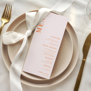 Menu Mariage de broyage d'abricot rose et orange