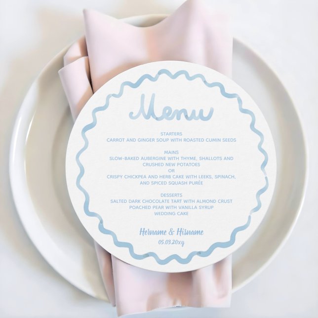 Menu Mariage de cadre blanc blanc arrondi (Créateur téléchargé)