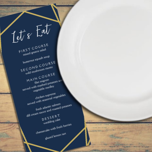 Menu Mariage de cadre géométrique (Créateur téléchargé)