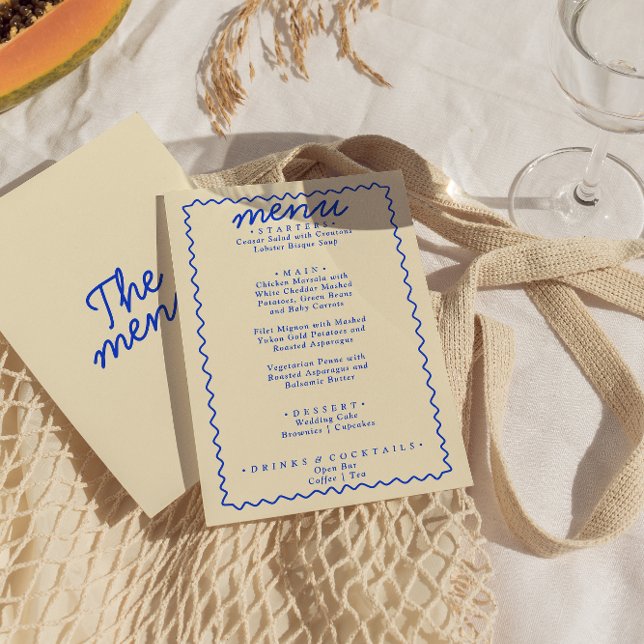 Menu Mariage de cadre moderne brillant et coloré rétro (Créateur téléchargé)