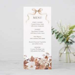 Menu Mariage de citrouille florale d'automne