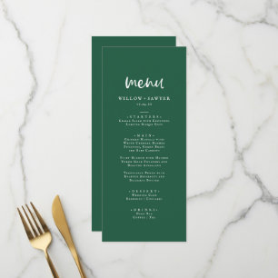 Menu Mariage de coordonnées vert du tournesol de pays