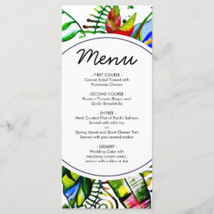 Menu Mariage de courge en feuille de palme tropica