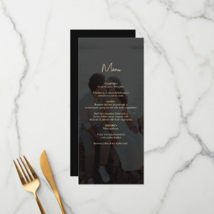 Menu Mariage de couverture photo Black Gold moderne