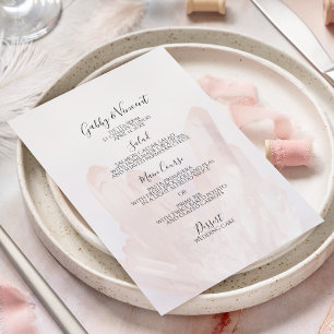 Menu Mariage de cristaux rose pâle