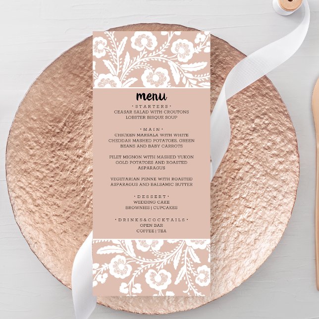 Menu Mariage de dentelle rustique (Créateur téléchargé)