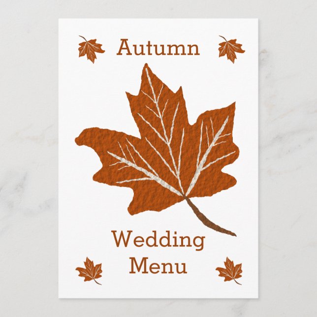 Menu Mariage de design d'automne (Devant)