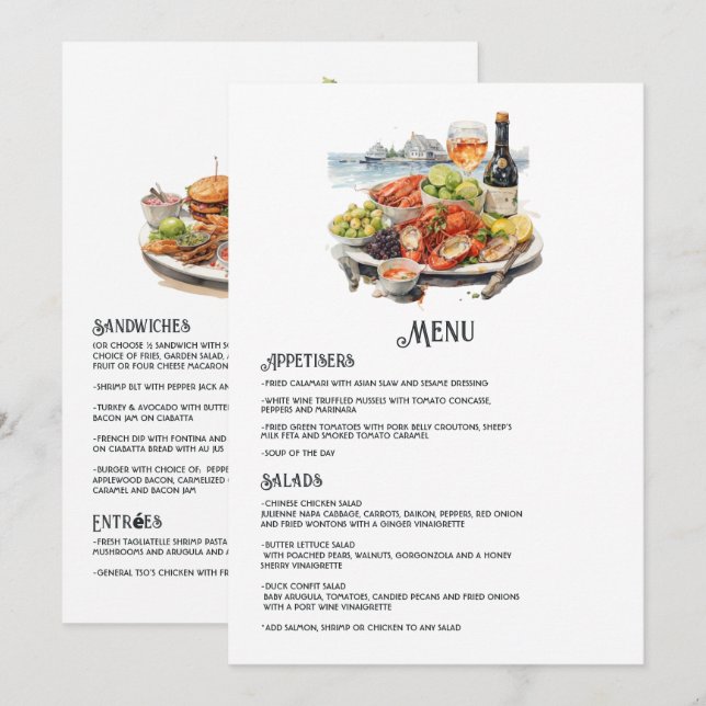 Menu Mariage de destination à Newport, Rhode Island (Devant / Derrière)