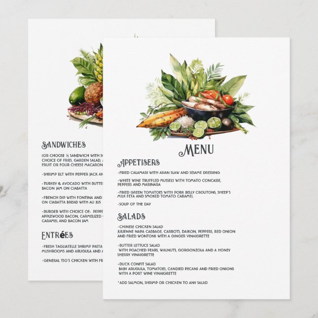 Menu Mariage de destination en République dominicaine à (Devant / Derrière)