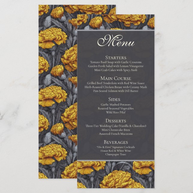 Menu Mariage de destination personnalisé inspiré de l'œ (Devant / Derrière)