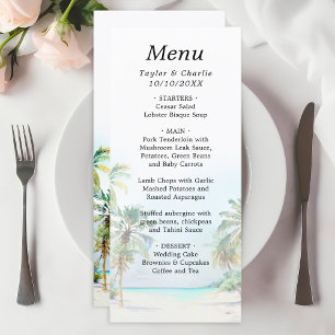 Menu Mariage de Destination sur une Plage Tropicale