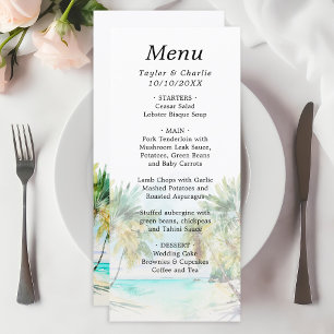 Menu Mariage de Destination sur une Plage Tropicale