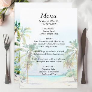 Menu Mariage de Destination sur une Plage Tropicale