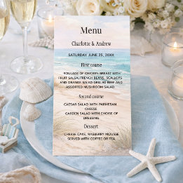 Menu Mariage de dîner côtier de plage