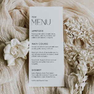 Menu Mariage de dîner minimaliste simple