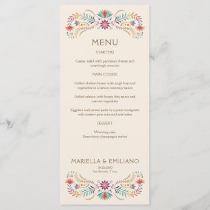Menu Mariage de douche d'anniversaire Fiesta Boho