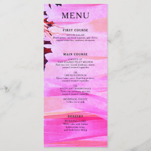 Menu Mariage de feuilles d'automne orange rose