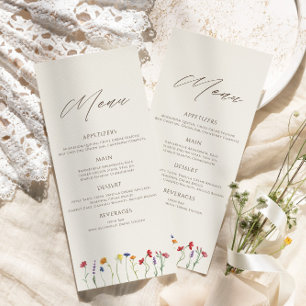 Menu Mariage de fleurs Fleur sauvage de Monogramme colo
