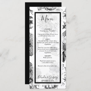Menu Mariage de fleurs Vintages rustiques