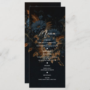 Menu Mariage de Glam Boho bleu foncé de la marine