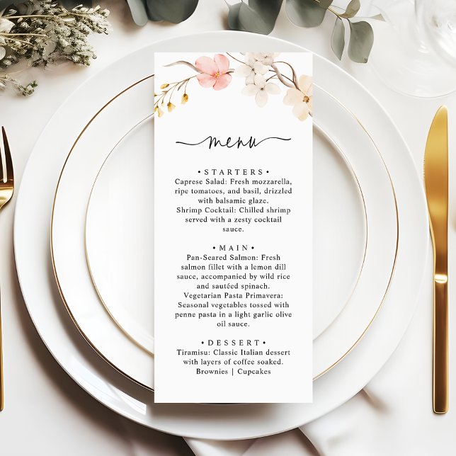 Menu Mariage de Jardin Botanique de Fleurs Sauvages de  (Créateur téléchargé)