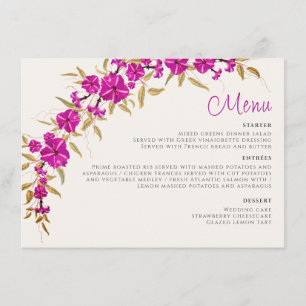 Menu Mariage de Jardin Fleur de Vigne Trompette Sauvage
