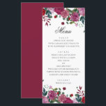 Menu Mariage de jardin fleuri violet bordeaux. Plum ros<br><div class="desc">Menu mariage à fleurs violettes bordeaux. Convient pour l'anniversaire,  l'anniversaire et toute autre fête.</div>