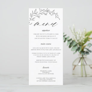 Menu Mariage de la branche de feuille de laurier m