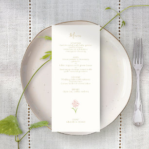 Menu Mariage de la carte ivoire Rose Floral