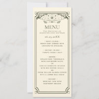 Menu Mariage de la carte Tarot Elegant Olive