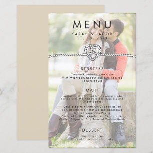 Menu Mariage de la corde de photo personnalisée
