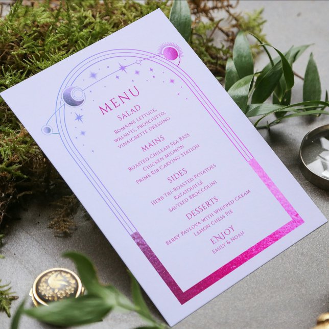 Menu Mariage de la Lavande rose de la Lune soleil étoil (Créateur téléchargé)