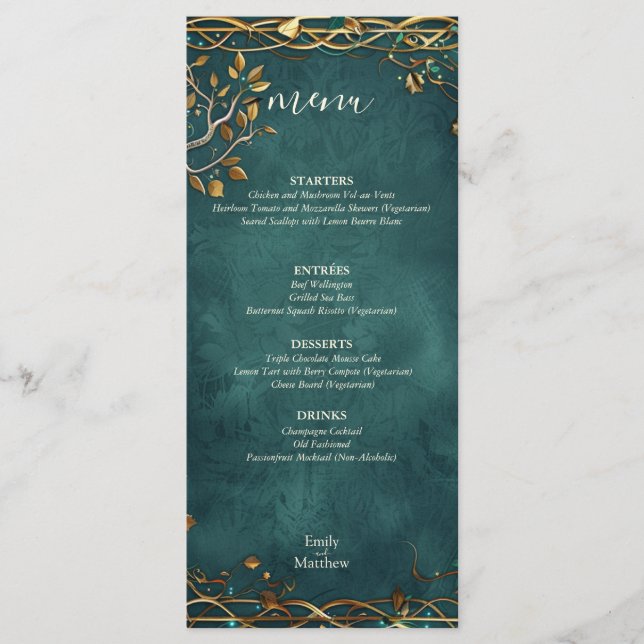 Menu Mariage de la Majesté de la Terre du milieu (Devant)