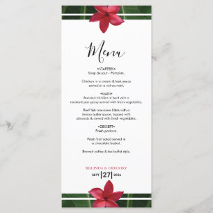 Menu Mariage de la Plumeria Rouge Frangipani