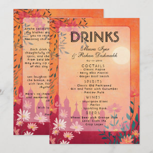 Menu Mariage de la serenade de coucher de soleil 2
