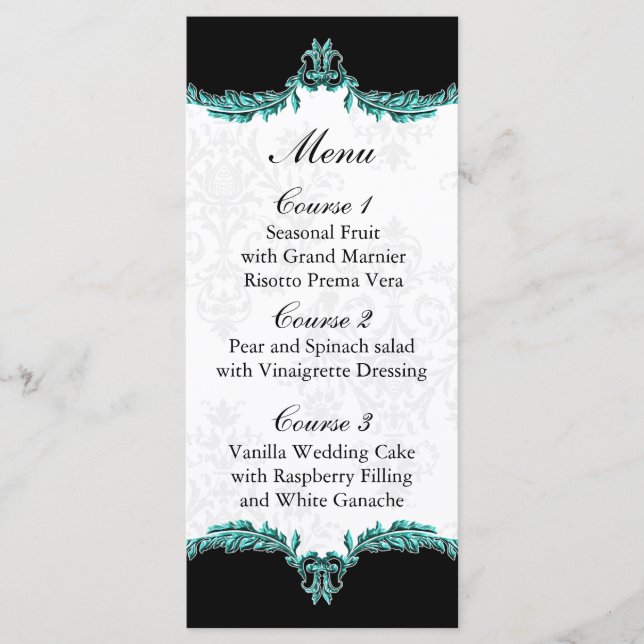 menu mariage de l'aqua noir (Devant)