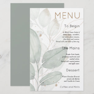 Menu Mariage de l'aquarelle de remplissage budgéta