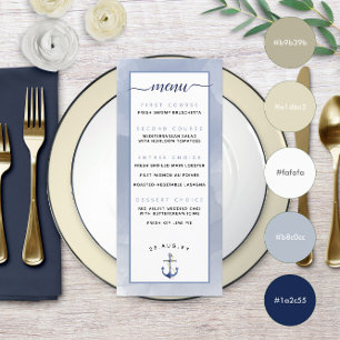 Menu mariage de l'événement #Nautical Navy Steel Blue W